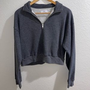 Cropped half zip up jacket